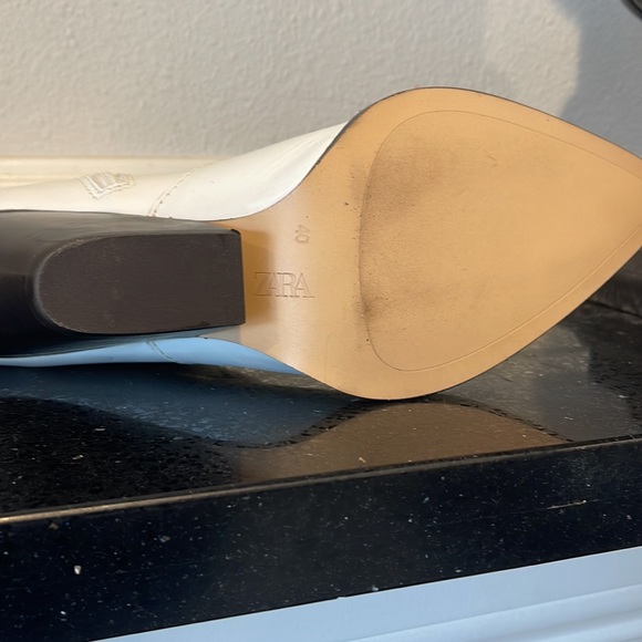 ZARA LEATHER COWBOY ANKLE BOOTS - Picture 7 of 8